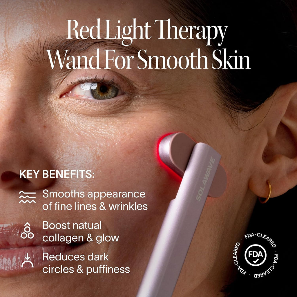 Solawave 4-in-1 Red Light Therapy Wand for Face & Neck | Beauty Device with Galvanic Current, Massager & Warmth | Anti-Aging, Wrinkle Reduction, Skin Tightening, Depuffing & Rejuvenation (Ombre)
