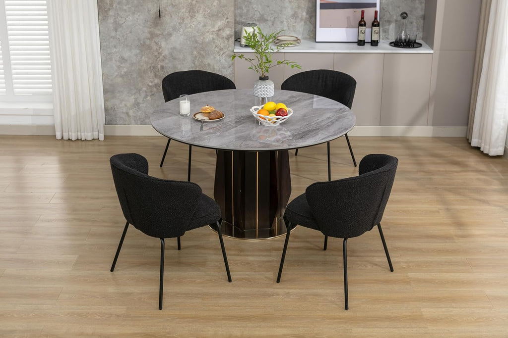 Luxury Velvet Swivel Dining Chairs Set of 2 Beige Chairs for Living Room or Bedroom Single Light Luxury Design Metal Legs Elegant Furniture for Home Décor (Black Set of 2)