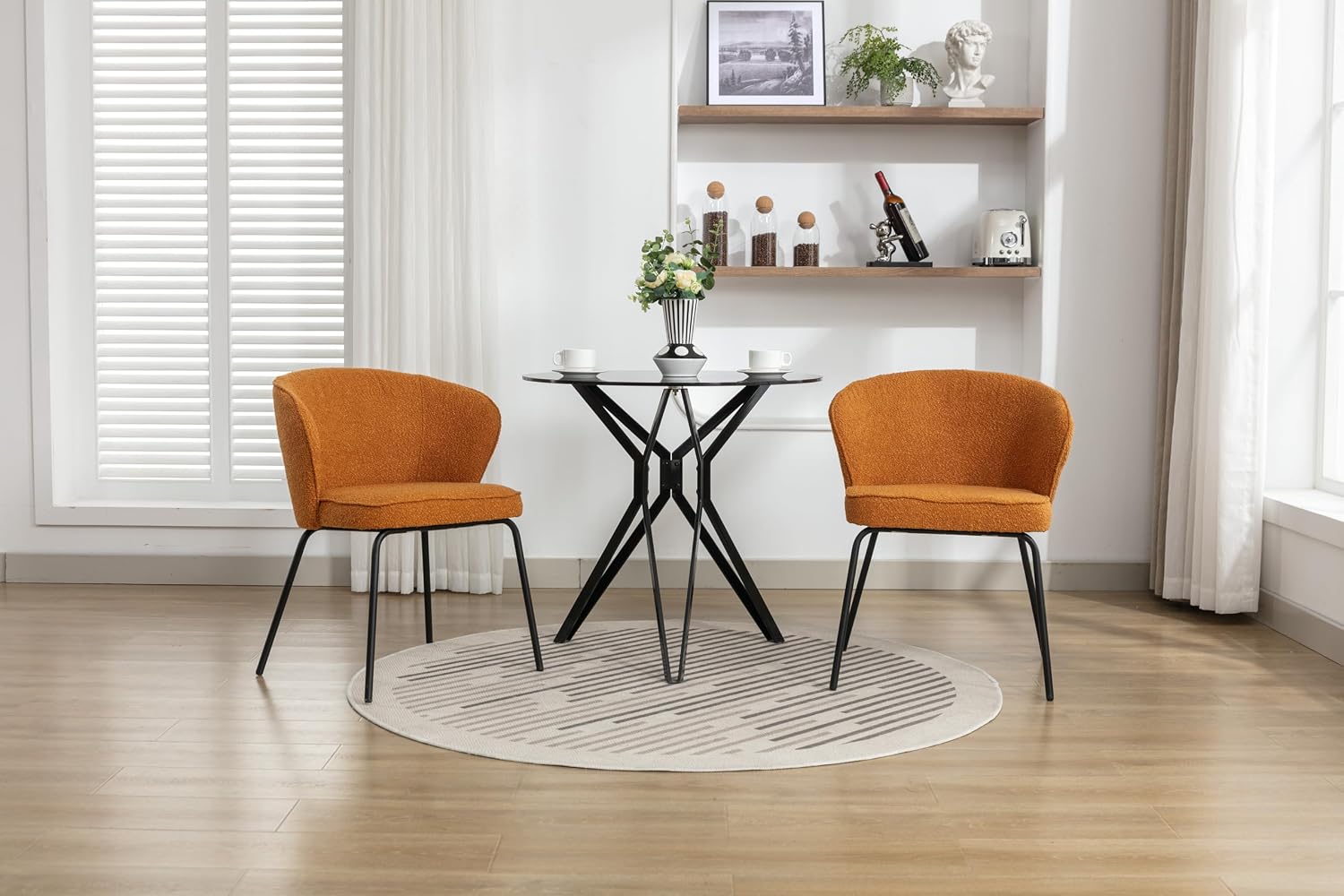 Luxury Velvet Dining Chairs with Swivel Function and Metal Legs Set of 2 (Grey + Black) Ideal for Living Room or Bedroom (Orange Set of 2)