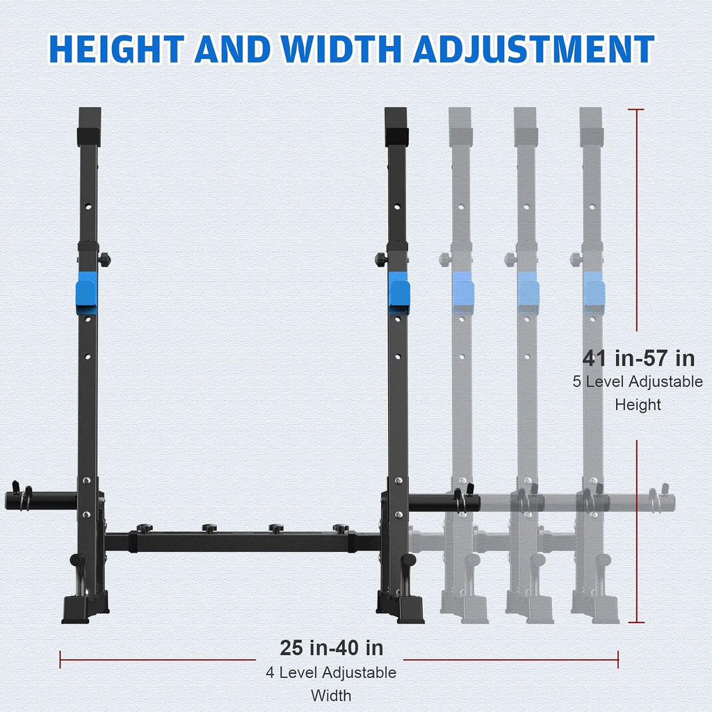 JX FITNESS Weight Bench with Squat Rack, Bench Press Rack Two Piece Set Adjustable Bench & Barbell Rack Stand for Home Gym Full-Body Workout