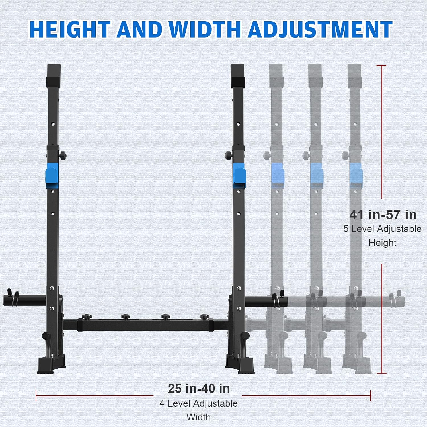 JX FITNESS Weight Bench with Squat Rack, Bench Press Rack Two Piece Set Adjustable Bench & Barbell Rack Stand for Home Gym Full-Body Workout