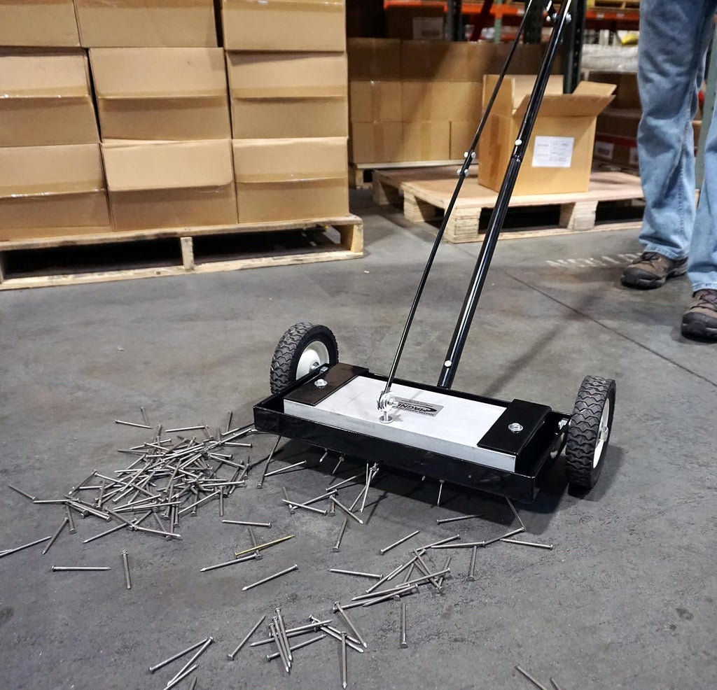 Master Magnetics Magnetic Floor Sweeper with Release - Heavy Duty Push-Type, 14' Sweeping Width, 1 Each, MFSM14RX
