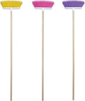 The Original Soft Sweep Magnetic Action Broom Assorted Colors with Natural Finish Wood Handles (12 Brooms)