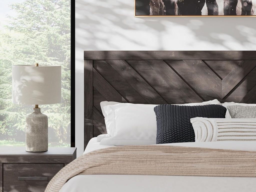 Signature Design by Ashley Prendonea Casual King Panel Bed, Foundation or Box Spring Needed, Gray