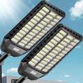 VOOJOY 12000W Solar Street Light Outdoor, Commercial Grade Solar Lights Outdoor, IP67 Waterproof Parking Lot Lights Dusk to Dawn LED Security Flood Light Motion Sensor with Remote Control, 2 Pack