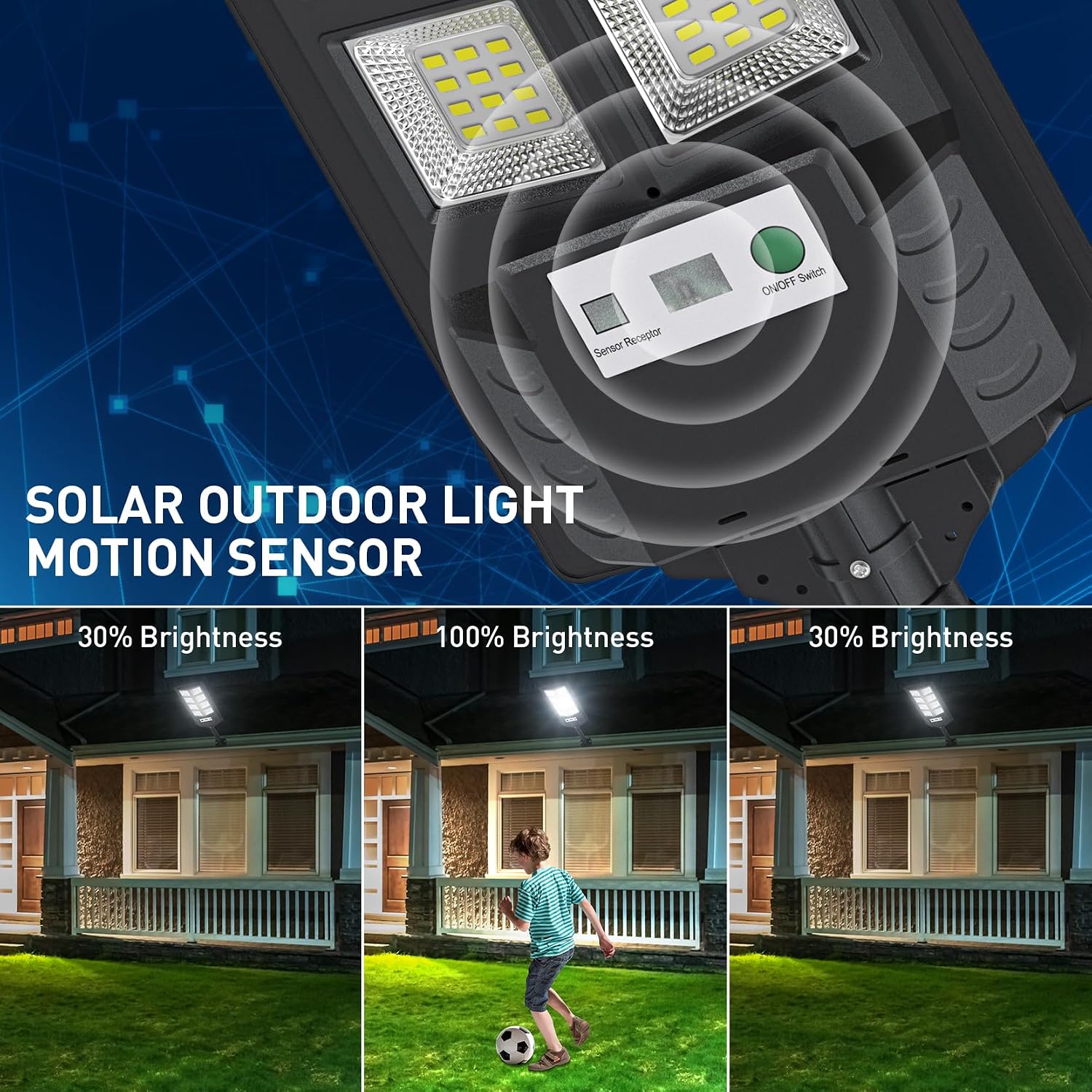 K4 200W Solar Lights Outdoor Waterproof,6500K Solar Street Lights Outdoor 12000LM LED Flood Light, Wide Angle with Motion Sensor and Remote Control for Yard,Fence,Parking lot,Garage(6 Pack)