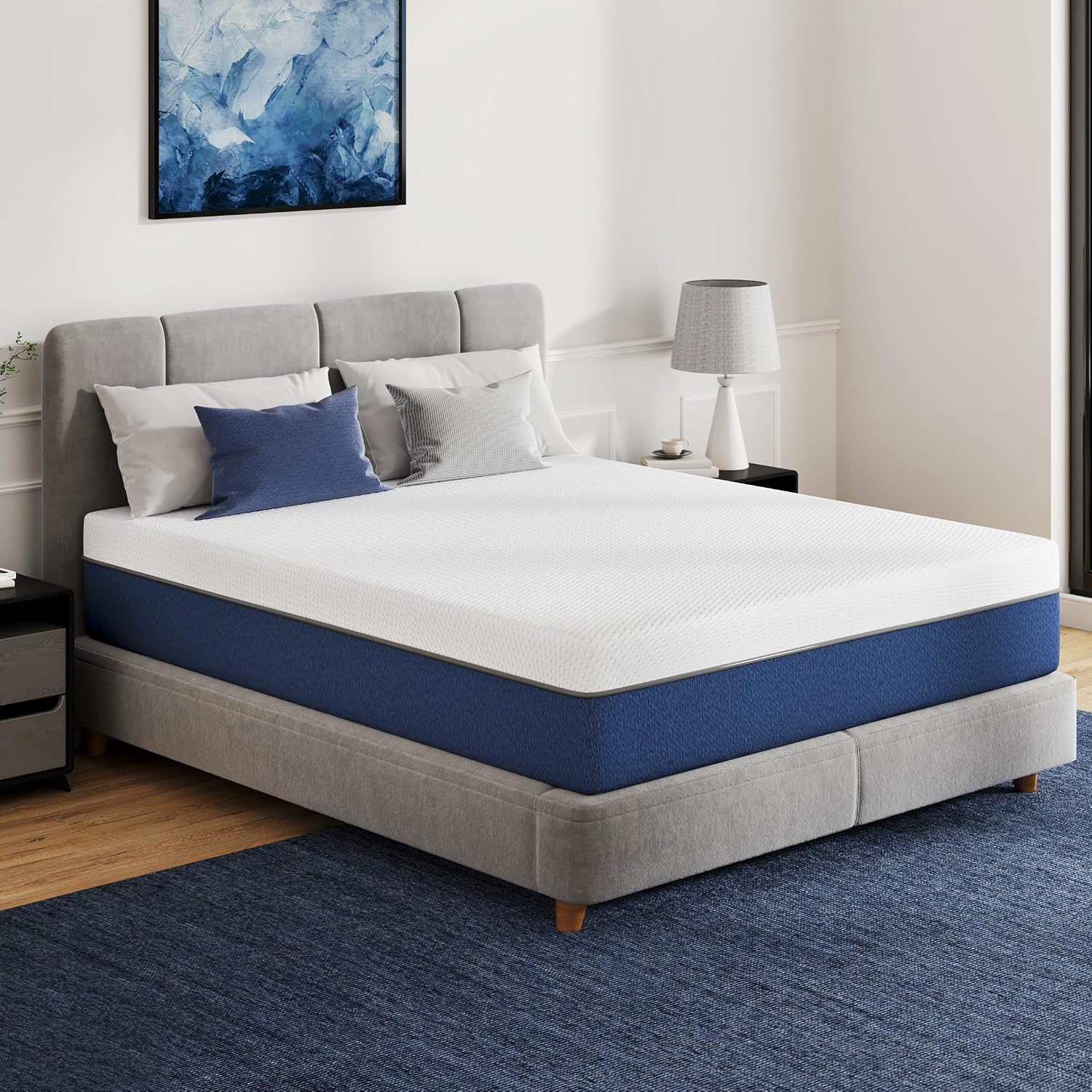 MLILY 14 Inch Full Memory Foam Mattress, Gel Cooling Mattress Bed in a Box, Fiberglass Free, Back Pain Relief, Medium Firm, CertiPUR-US Certified, 54'x75'x14', White