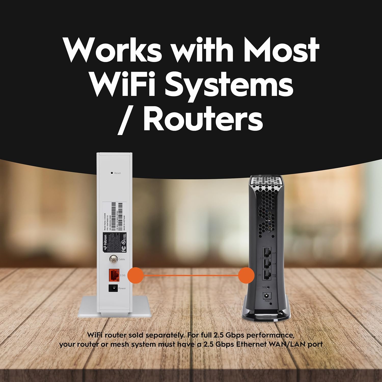 Hitron CODA56 DOCSIS 3.1 Cable Modem ONLY (NOT Fiber) with 3-Year Warranty | NO WiFi/Voice/Router | Single Ethernet Port | Xfinity/Spectrum/Cox Compatible | Requires Separate WiFi Router