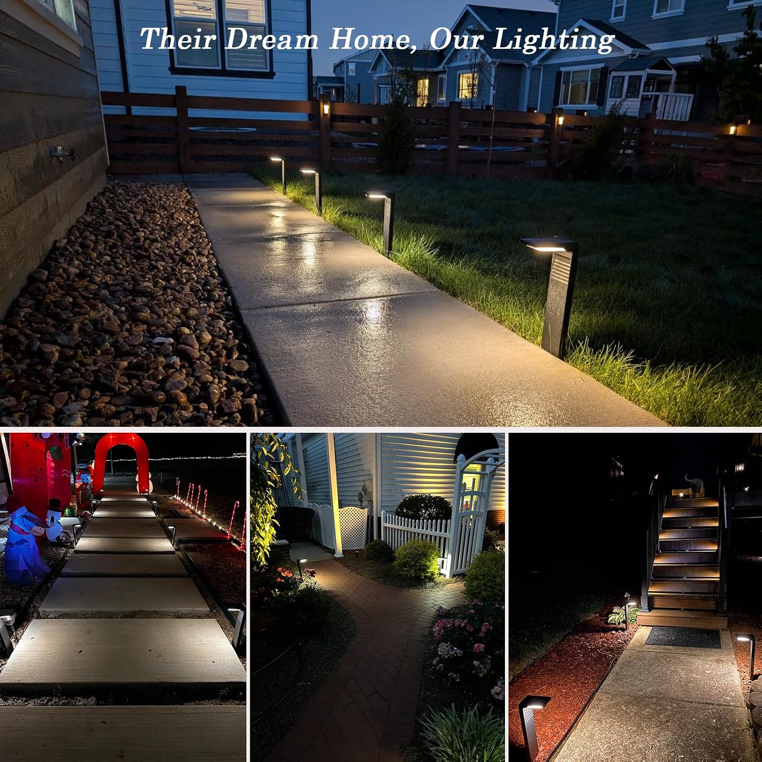 JOFIOS Solar Pathway Lights 8 Pack with Warm White and Cool White Mode, Modern Solar Path Lights Outdoor Waterproof, Perfect Solar Lights for Backyard, Lawn, Driveway, Walkway, Garden Decorative.