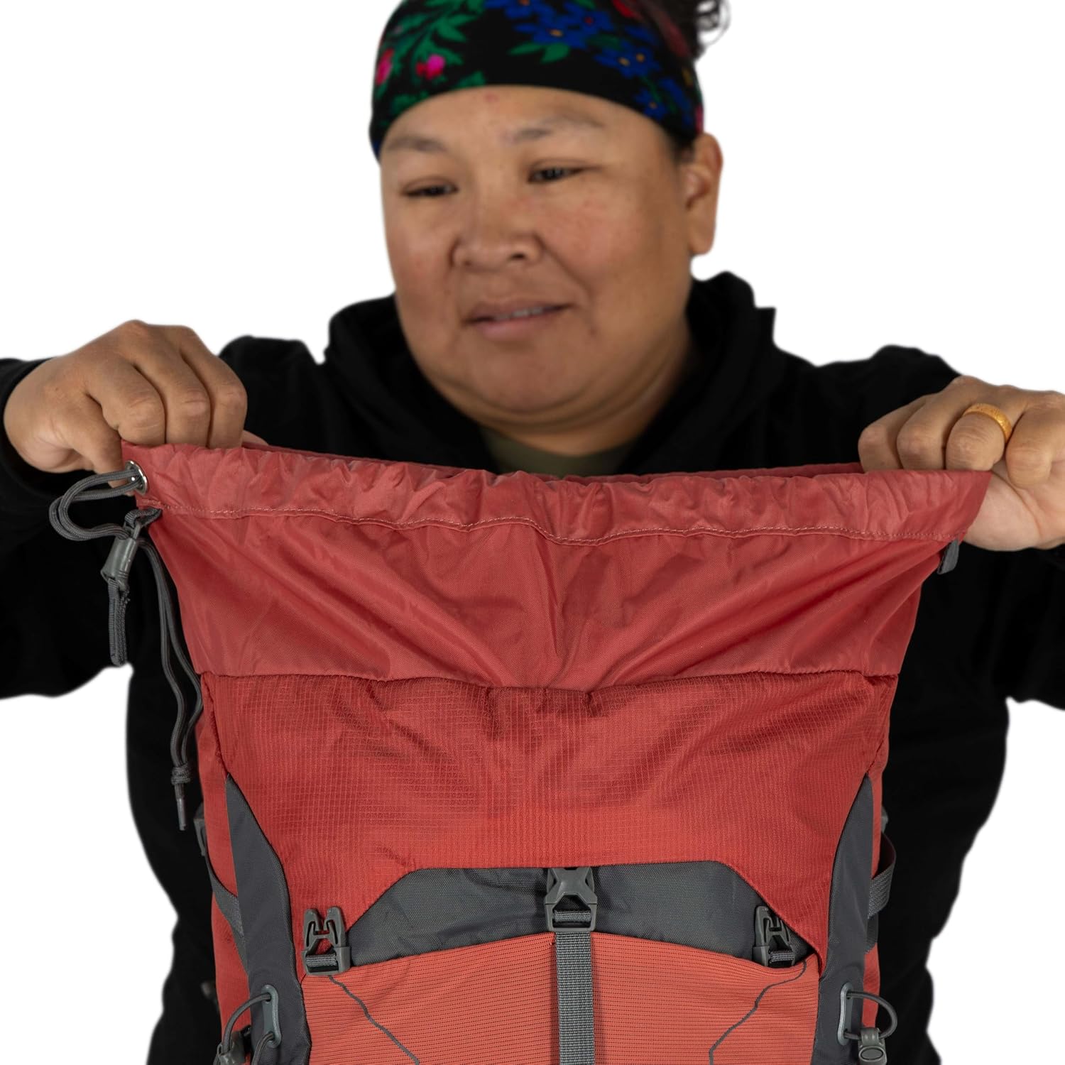 Osprey Tempest 33L Women's Lightweight Hiking Backpack - Daypack for Travel & Camping, Red Pampas/Coal Grey, Extended Fit