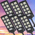 K4 200W Solar Lights Outdoor Waterproof,6500K Solar Street Lights Outdoor 12000LM LED Flood Light, Wide Angle with Motion Sensor and Remote Control for Yard,Fence,Parking lot,Garage(6 Pack)
