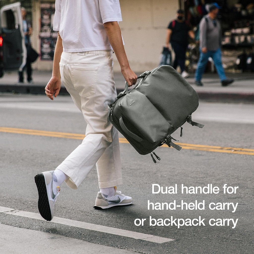 Incase A.R.C. Travel Backpack 38L – Expandable Carry On Luggage, Fits up to 17' Laptop – Butterfly Opening, Quick Access Pocket, Shoe Storage – Airplane Travel Essentials, Weekend Bag – Smoked Ivy