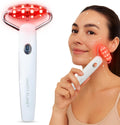Vanity Planet Mila Contour & Define LED Facial Roller - 3-in-1 Skin Massager with Cooling, Sonic Vibration & Red Light Therapy - Ergonomic Anti-Aging Face and Neck Massager for Firming & Relaxation