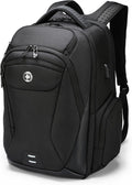 Swissdigital Design Men's Laptop Backpack for College and Business Travel with Integrated USB Charging Port and RFID Protection Fits Laptops up to 15.6 Inch, Black | SD1695-01