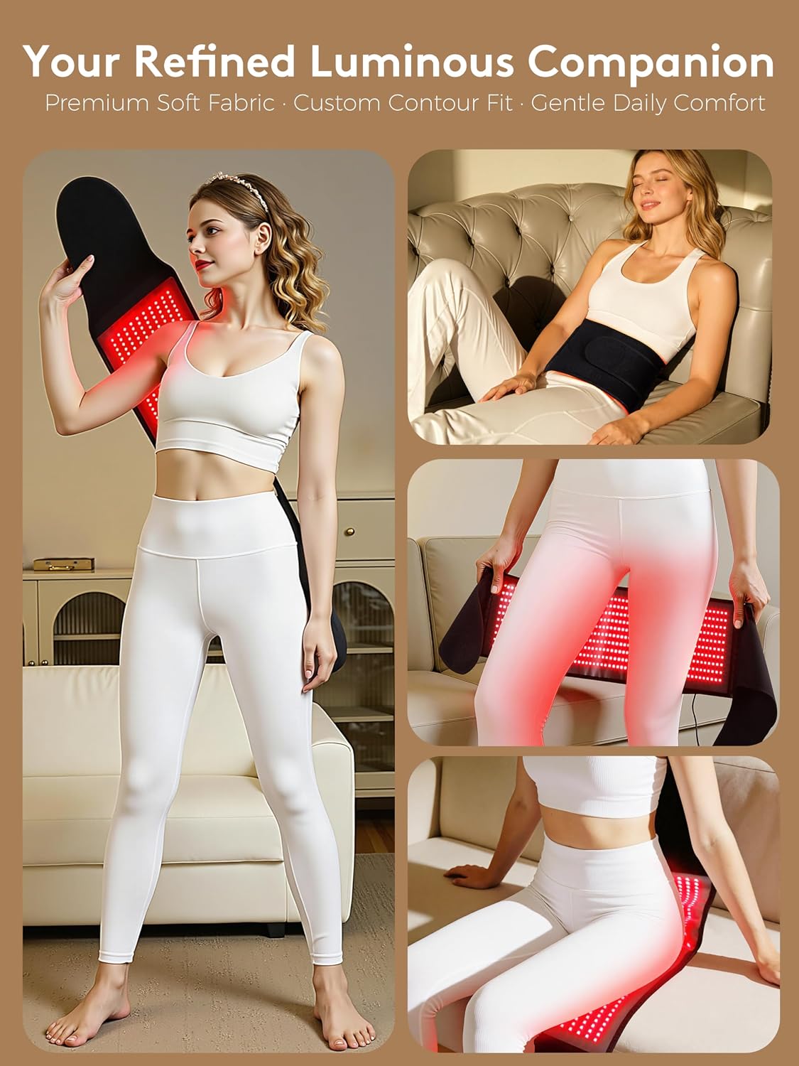 Red Light Therapy Belt, 600 High-Density LEDs Infrared Wrap with 5 Intensity Levels, 6 Timer Settings, Handheld Controller, Ideal Mother's Day Gift for Mom, Women, Men