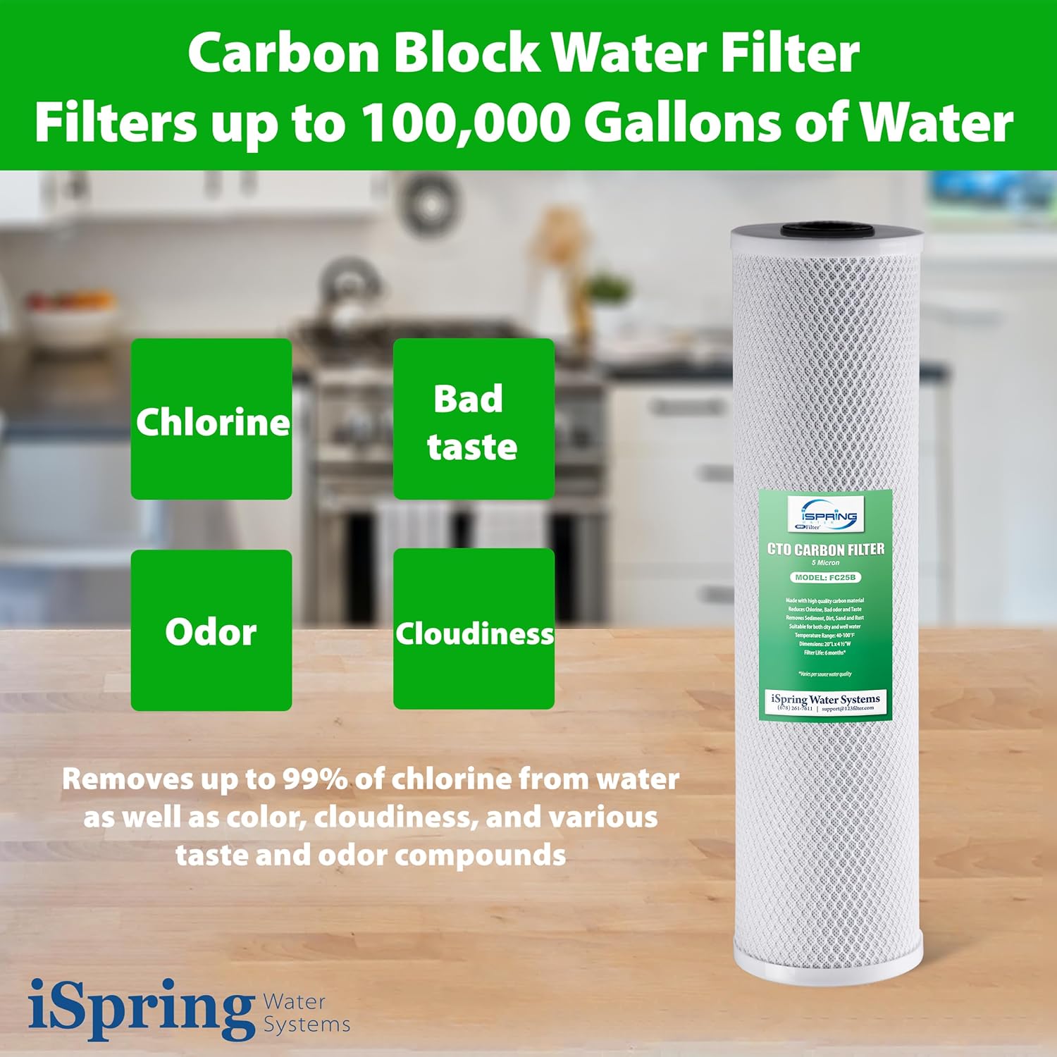 iSpring F3WGB32BKDS 4.5' x 20' 3-Stage Whole House Water Filter Replacement Pack with Polyphosphate Anti-Scale, GAC+KDF, and CTO Carbon Block Water Filters, Fits WGB32B-KDS