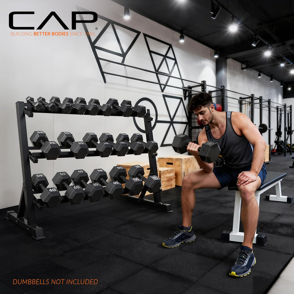 CAP Barbell Dumbbell Rack |5-35lb, 5-50lb or 5-75lb Dumbbell Storage | Multiple Options