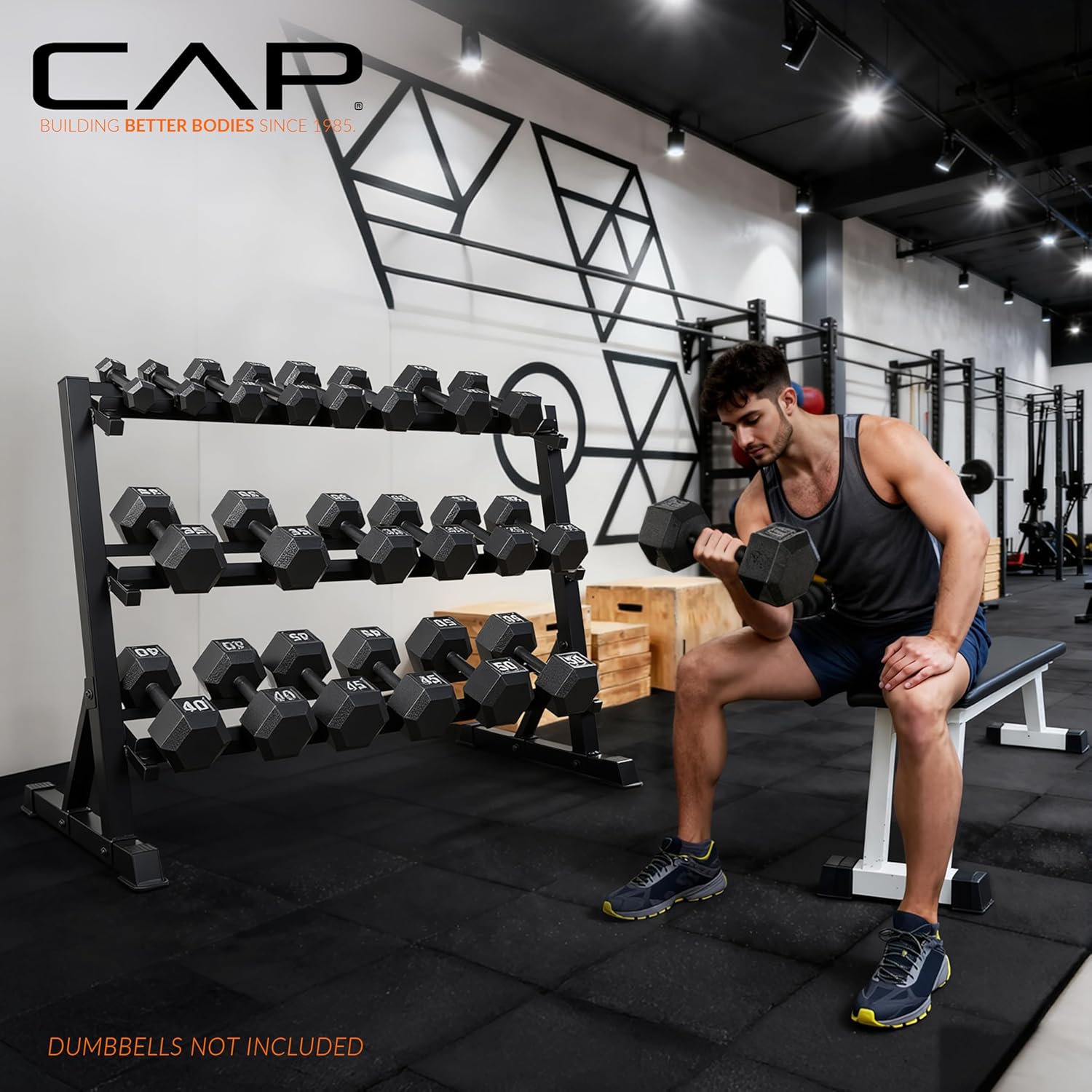 CAP Barbell Dumbbell Rack |5-35lb, 5-50lb or 5-75lb Dumbbell Storage | Multiple Options