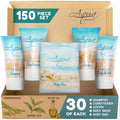Terra Pure Aqua Organics Hotel Soaps & Toiletries Bulk Set | 1-Shoppe Amenities Kit | 1oz Shampoo & Conditioner, Body Wash, Lotion, 1oz Bar Soap | Travel Size | 150 Pieces
