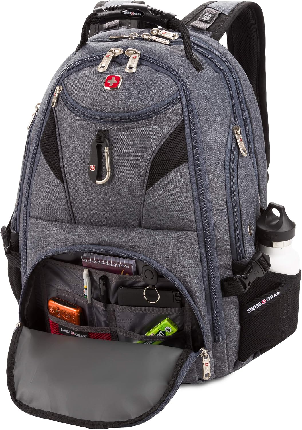 SwissGear 5977 ScanSmart TSA Friendly Laptop Backpack, Fits Most 17 Inch Laptops and Tablets, Ideal for Work, Travel, School, College, and Commuting, Grey