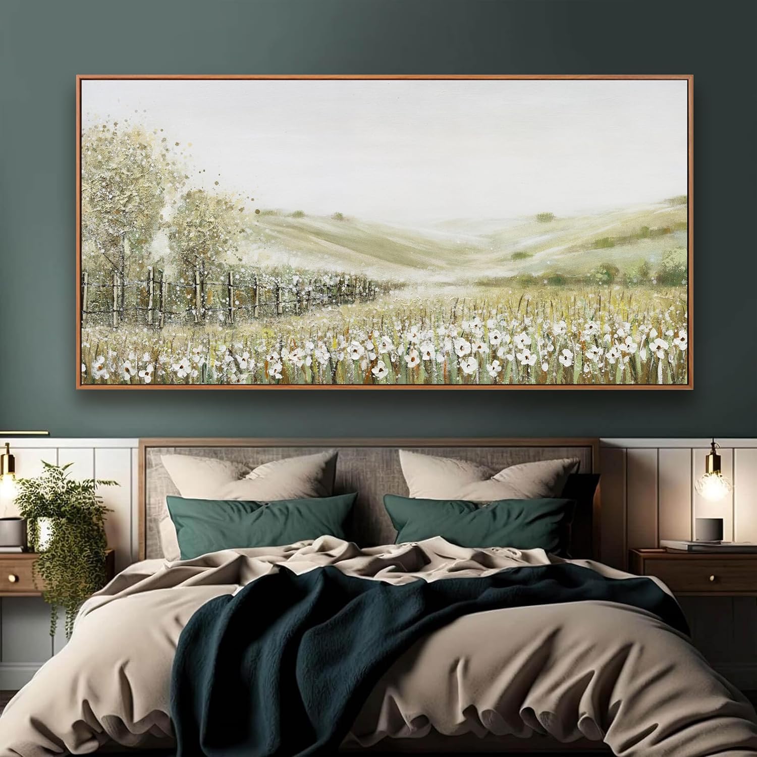 Framed Canvas Wall Art Decor Natural Wall Decorations Home Decor Wall Art Prints Mountain Wilderness Landscape Large Size Artwork for Living Room Bedroom Kitchen Office Decor 29'×58'