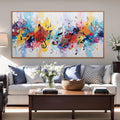 Large Abstract Wall Art For Living Room Colorful Musical Note Canvas Art Wall Decor Print Abstract Art Painting Print For Home Bedroom Decor Hotel Artwork 29 X 58 Inch With Framed