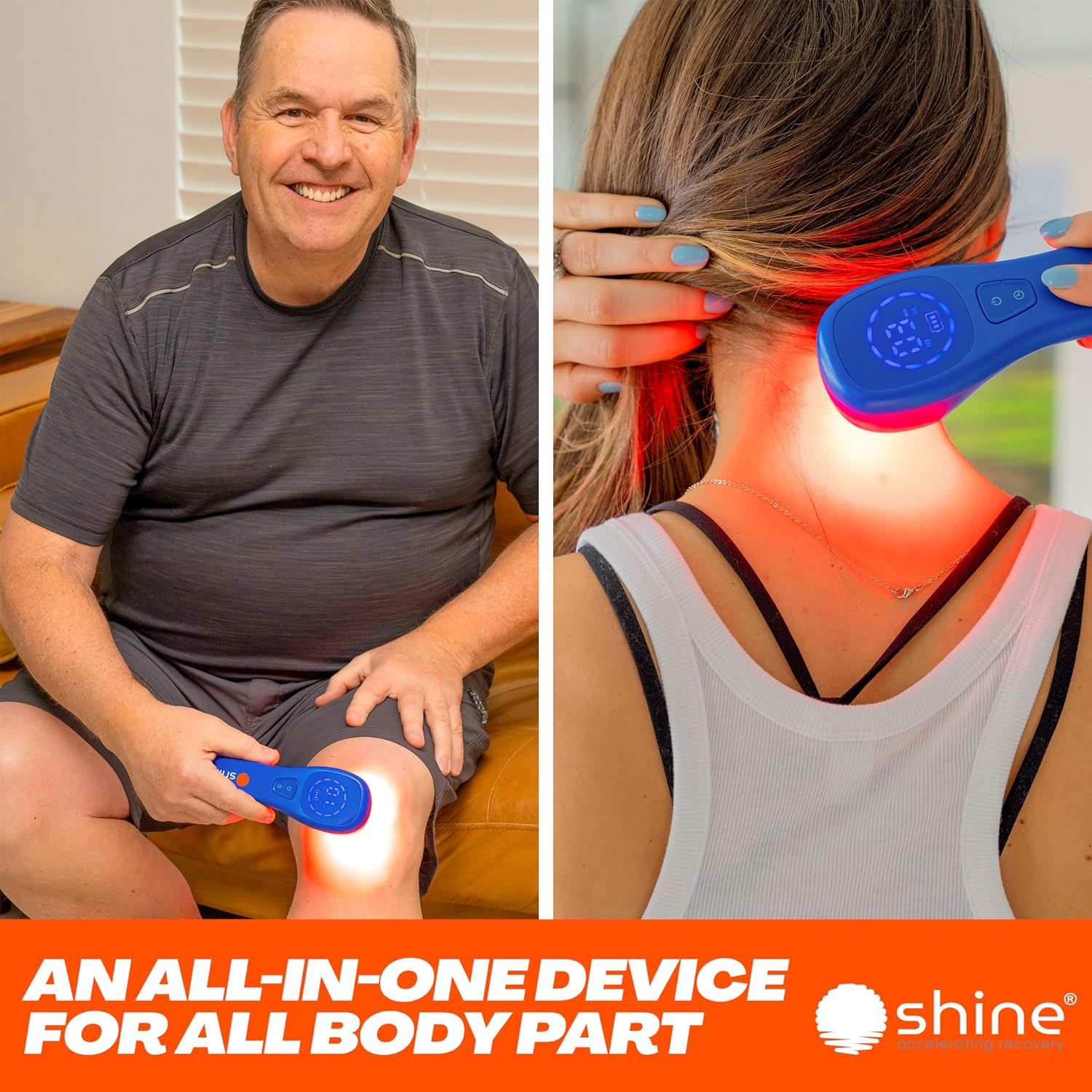 DEEP RED/NIR Plus – Shine Relief – Red & Near Infrared Light Therapy Device 660nm & 850nm for Skin Health, Joint Pain Relief & Deep Tissue Muscle Recovery | All-in-One Professional Device for Home Use