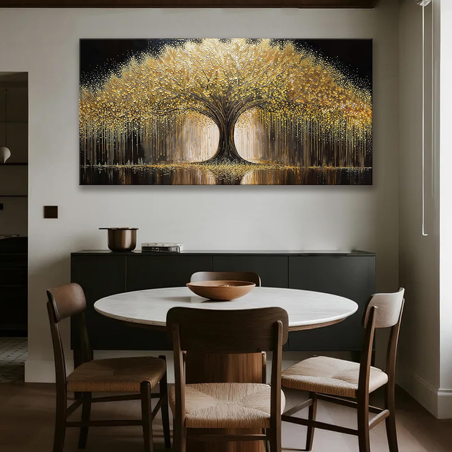 Large Wall Art Decor Gold Tree Of Life Wall Art Artwork Prints Canvas Art Wall Decor Painting Prints Gold Tree Large Abstract Wall Decor Picture For Living Room Bedroom Office 35x70 Inch