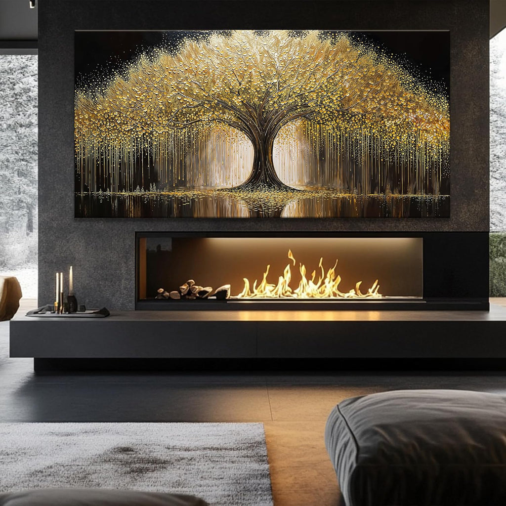 Gold Tree Of Life Wall Art Large Wall Art Prints Canvas Art Wall Decor Painting Prints Large Gold Tree Abstract Picture For Living Room Bedroom Home Office Artwork 39x78 Inch