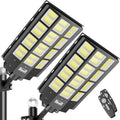 2-Pack Solar Street Lights Outdoor Waterproof, 9500W Solar Light Outdoor Dusk to Dawn, 240000LM 7000K Flood Light Motion Sensor for Garden/Yard/Parking Lot Lighting
