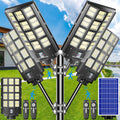 9500W Solar Street Light Outdoor Waterproof IP67 240000 Lumens, Solar Parking Lot Lights Dusk to Dawn Metion Sensor Solar Power Street Light Outside 4-Pack
