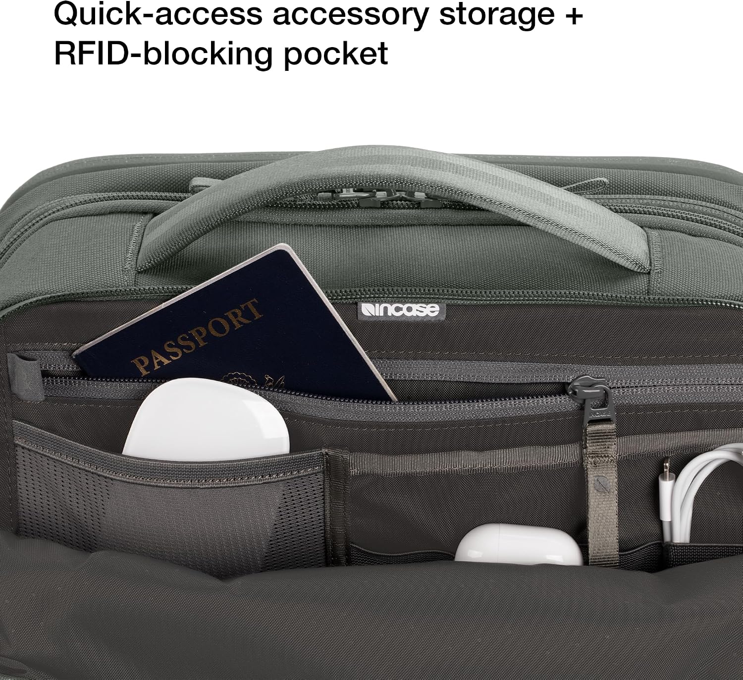 Incase A.R.C. Travel Backpack 38L – Expandable Carry On Luggage, Fits up to 17' Laptop – Butterfly Opening, Quick Access Pocket, Shoe Storage – Airplane Travel Essentials, Weekend Bag – Smoked Ivy