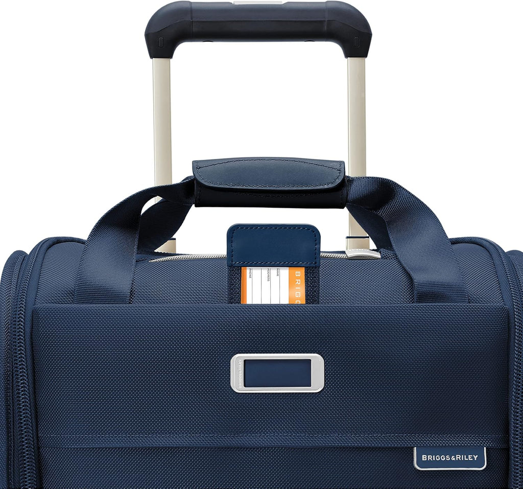Briggs & Riley Cabin Spinner - Carry On Luggage for Travel, Suitcases with Wheels, Softside Rolling Bag for Men & Women, Fits Under Plane Seat, Interlocking Handle - Baseline Collection, Navy