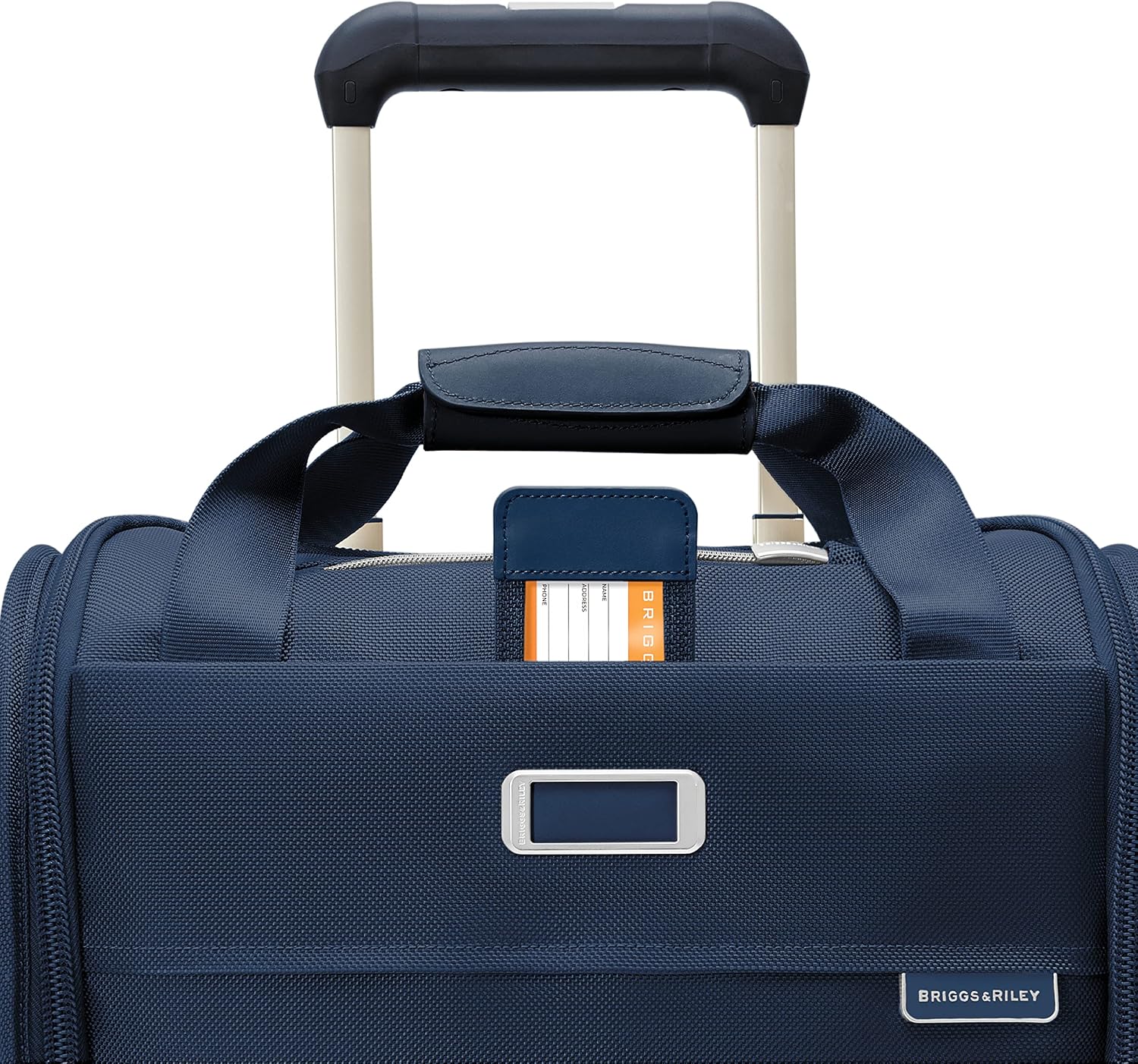 Briggs & Riley Cabin Spinner - Carry On Luggage for Travel, Suitcases with Wheels, Softside Rolling Bag for Men & Women, Fits Under Plane Seat, Interlocking Handle - Baseline Collection, Navy