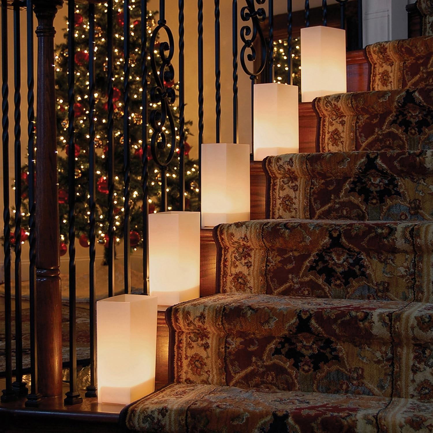 LumaBase Plastic Luminaria Lanterns, Tan - Set of 100