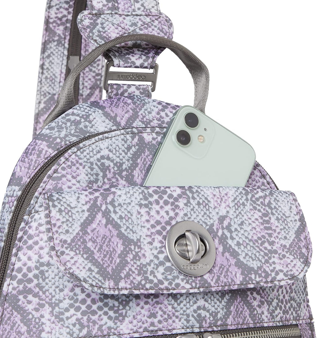 Baggallini Naples Convertible Backpack - Travel Sling Crossbody - 12' Nylon Handbag w/RFID & Padded Tablet Sleeve