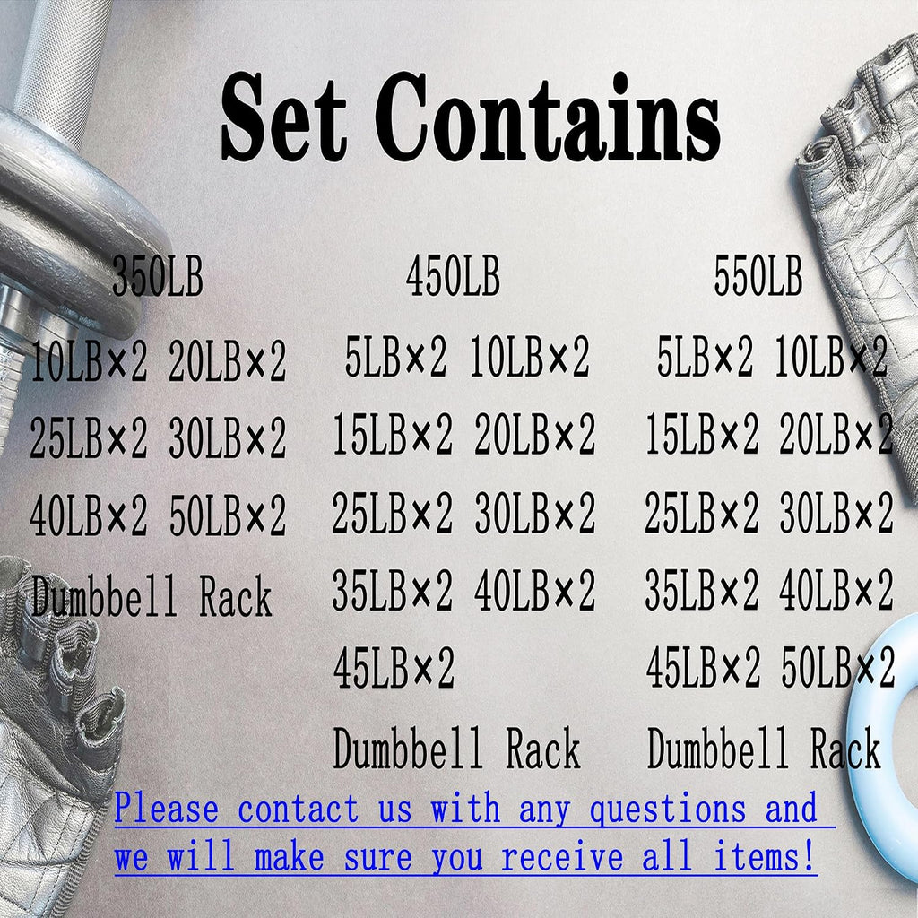 350 lb Weight Dumbbell Set with Rack of 6 Pairs, Rubber Hex Dumbbell with Rack, Hand Weights Set for Women Men, Complete Weight Set Barbell Coated for Exercise Training