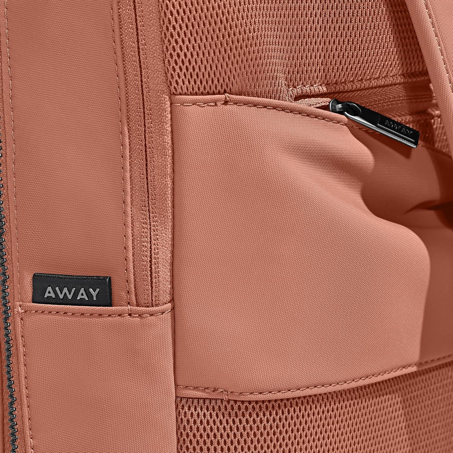 Away The Everywhere Zip Backpack - Personal Item Airline Approved Backpack with 16' Padded Laptop Sleeve, Water Bottle Pocket, Interior and Exterior Pockets - Fits Up to 16-Inch Laptops - Clay Pink