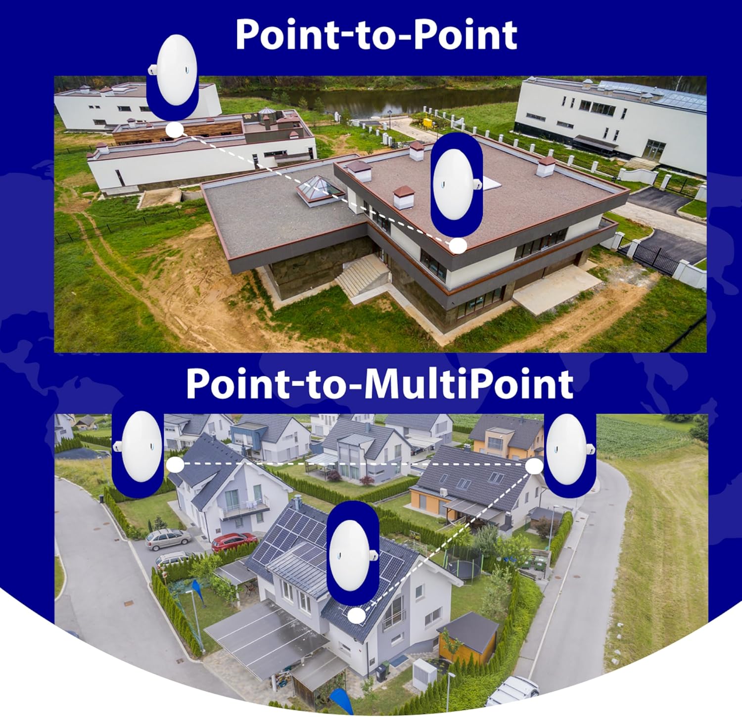 Wireless Bridge NBE-5AC-GEN2 PRE-CONFIGURED Bundle of 2 Outdoor Point-to-Point Wi-Fi Bridge, Plug and Play, 450+ Mbps Speed, 15+ km Range