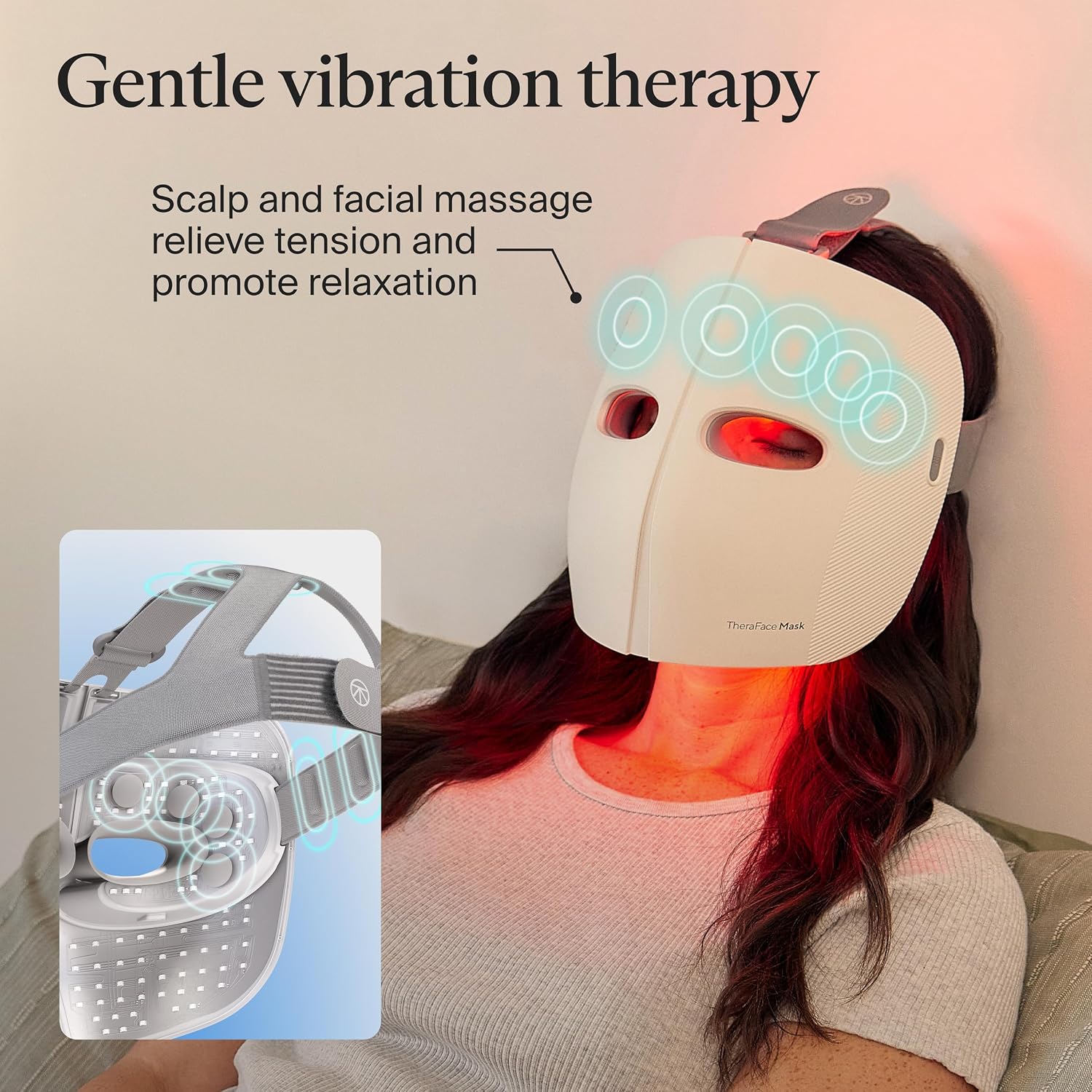 TheraFace Mask by Therabody - LED Light Therapy Skincare Face Mask with Vibrating Massage - Blue & Red Light Therapy and Facial Massager for Wrinkles, Skin Tightening & Dark Spots - FSA Eligible