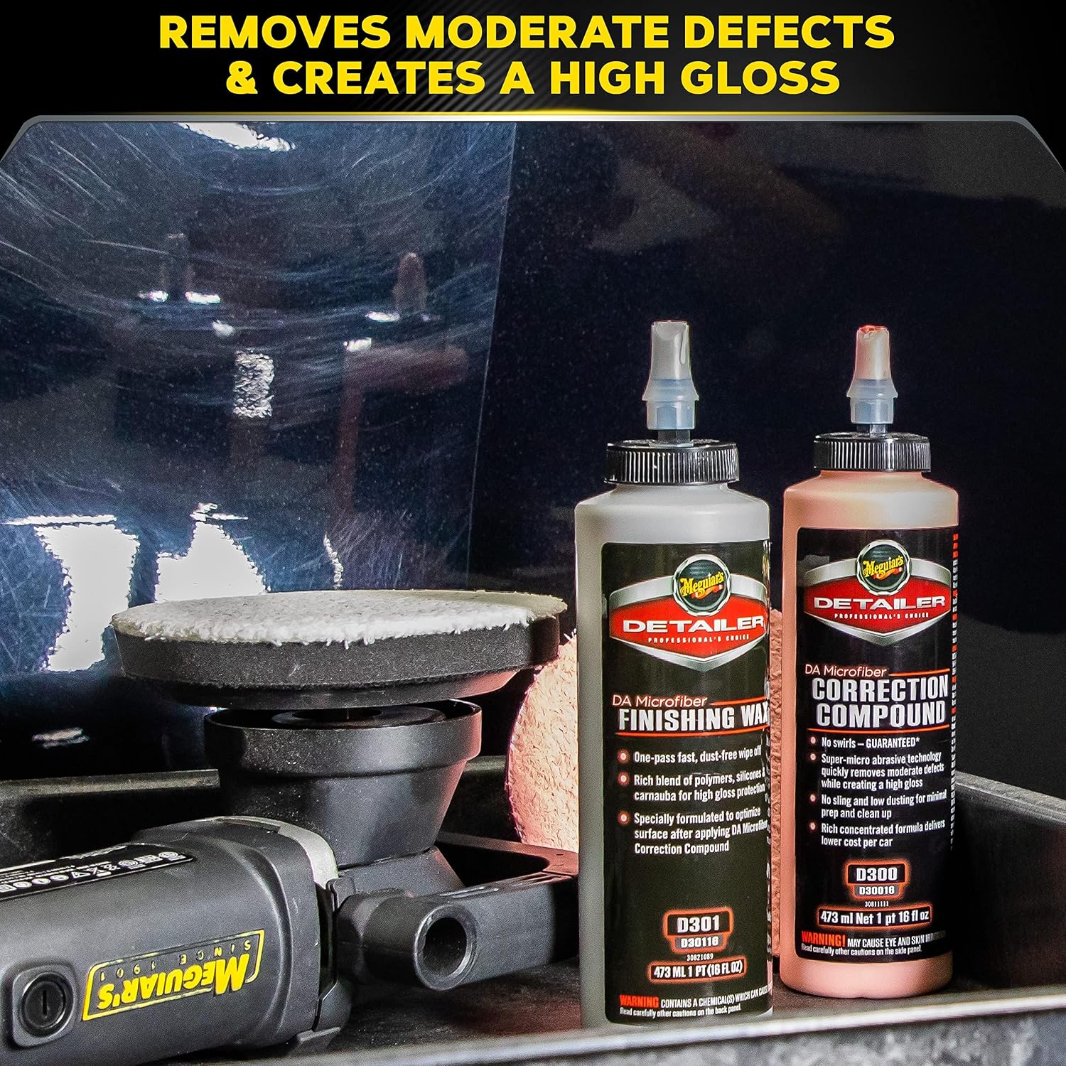 Meguiar's DA Microfiber Correction System 5' Starter Car Detailing Kit, Complete Paint Correction Kit with Cutting Discs, Backing Plate, Correction Compound, Finishing Wax, and More