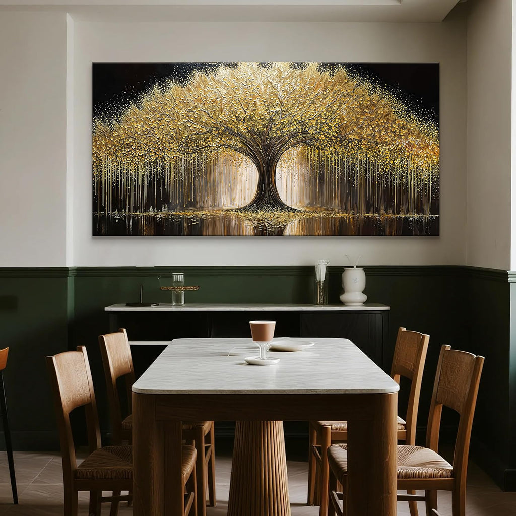 Gold Tree Of Life Wall Art Large Wall Art Prints Canvas Art Wall Decor Painting Prints Large Gold Tree Abstract Picture For Living Room Bedroom Home Office Artwork 39x78 Inch