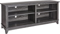 ROCKPOINT 58inch TV Stand Media Console for TV's up to 65 Inches, Home Living Room Storage Console, Entertainment Center with 4 Open Storage Shelves, Modern TV Console Table (Charcoal)