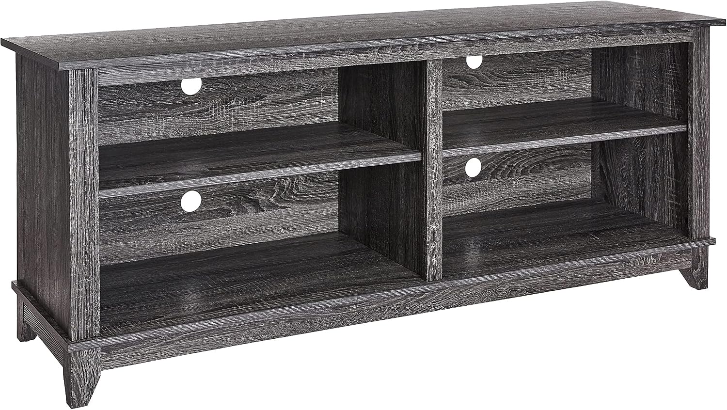 ROCKPOINT 58inch TV Stand Media Console for TV's up to 65 Inches, Home Living Room Storage Console, Entertainment Center with 4 Open Storage Shelves, Modern TV Console Table (Charcoal)