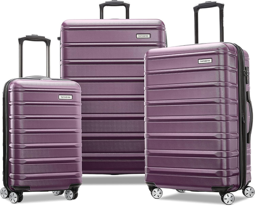 Samsonite Omni 2 Hardside 3 Piece Set - Includes Global Carry-On, Medium, & Large Checked Suitcases - 360° Dual Spinner Wheels - Integrated TSA Lock & Expansion - Amazon Exclusive - Icy Lilac