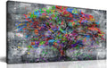 SIXTTART Tree Large Canvas Wall-Art For Living Room - Graffiti Forest Wall Art - Abstract Modern Home Office Wall Decor Ready to Hang Size 59' x 29'
