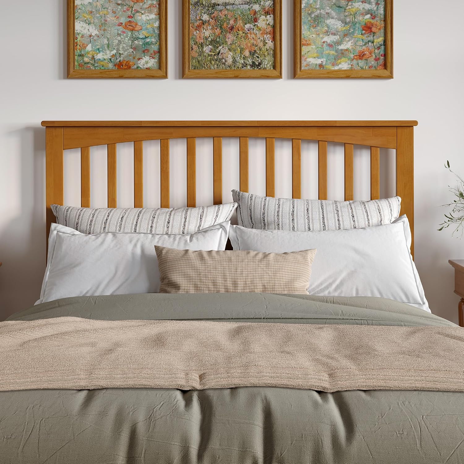 AFI, Mission Queen Solid Wood Headboard, Light Toffee