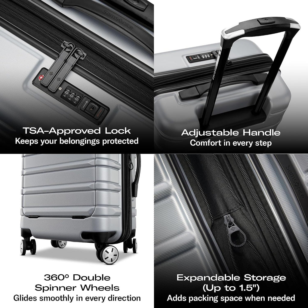 Samsonite Omni 2 Hardside Expandable Luggage with Spinner Wheels, Pro Carry-on, Lagoon Blue