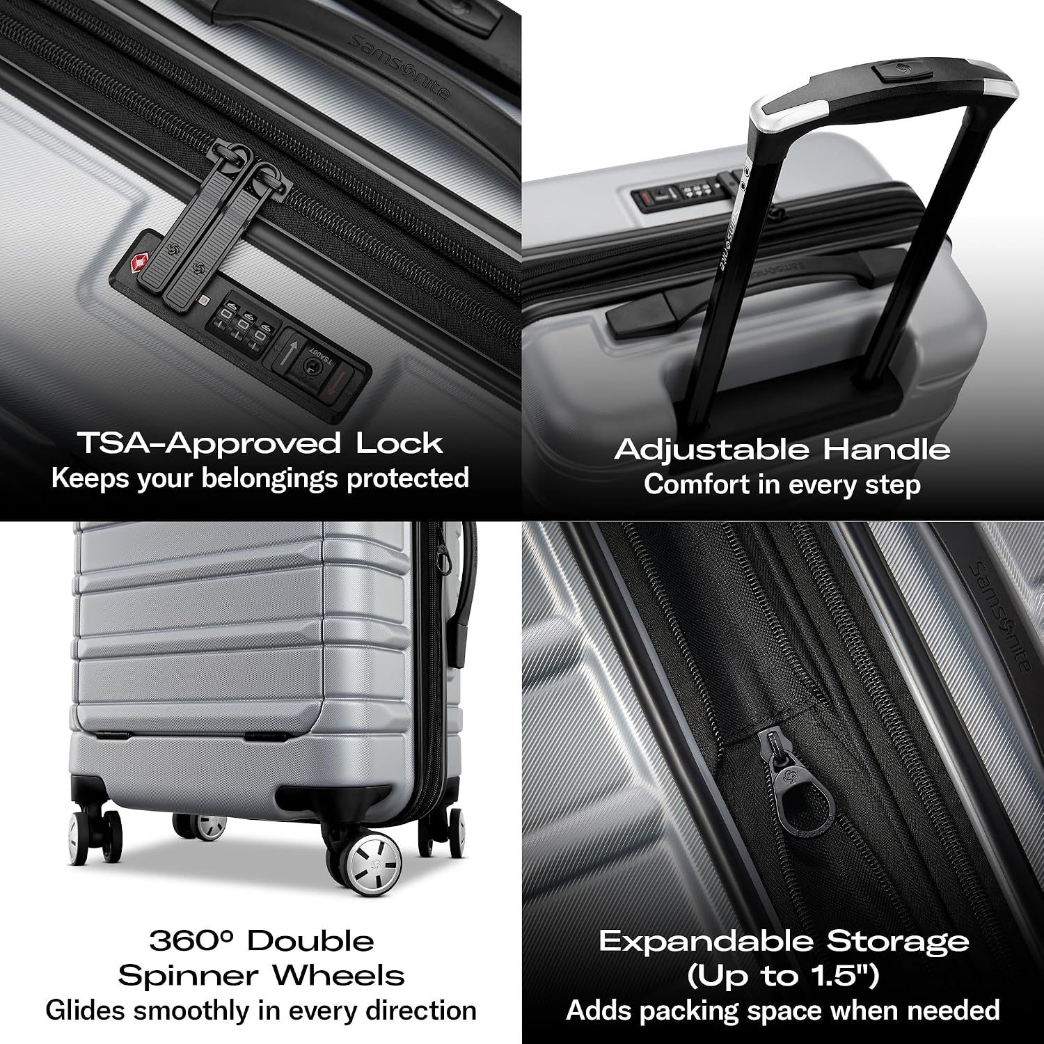 Samsonite Omni 2 Hardside Expandable Luggage with Spinner Wheels, Pro Carry-on, Lagoon Blue