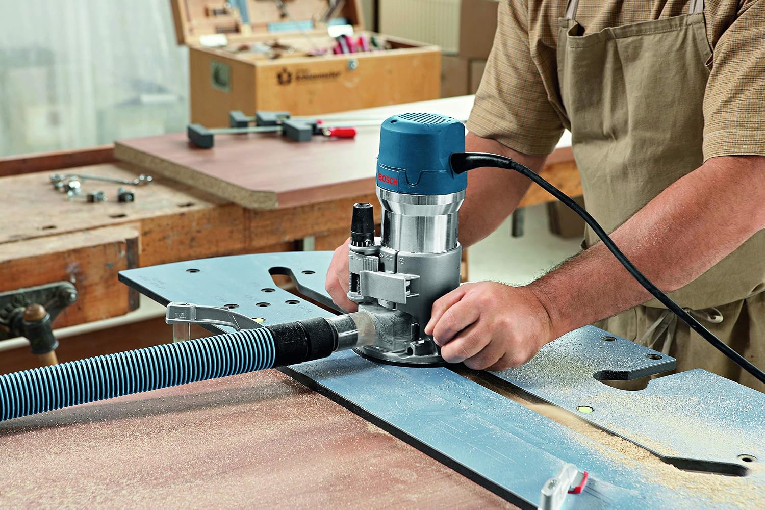 BOSCH Router 1617EVS 2.25 HP Electronic Fixed-Base Woodworking Router